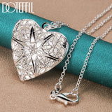 925 Silver Heart Necklace with Photo Frame, 16-30 Inch Chain