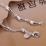 925 Silver Raindrops Chain Bracelet Wedding Party Jewelry