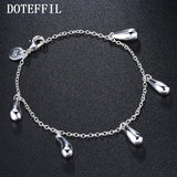 925 Silver Raindrops Pendant Bracelet For Woman