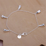 925 Silver Raindrops Pendant Bracelet For Woman