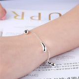925 Silver Raindrops Pendant Bracelet For Woman