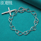 925 Silver Cross Pendant Bracelet Chain Woman Wedding Jewelry