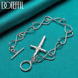 925 Silver Cross Pendant Bracelet Chain Woman Wedding Jewelry