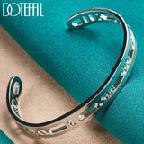 925 Silver Roman Numerals Bangle Bracelet Wedding Engagement Party