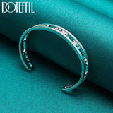 925 Silver Roman Numerals Bangle Bracelet Wedding Engagement Party