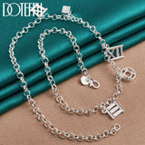 925 Silver Roman Numerals Pendant Necklace For Women Man