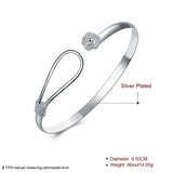 925 Silver Rose Flower Bangle Bracelet for Women Wedding Engagement