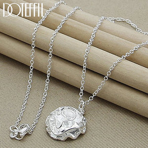 925 Silver Rose Flower Pendant Necklace 18-30 Inch Chain Charm Jewelry
