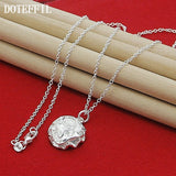 925 Silver Rose Flower Pendant Necklace 18 Inch Chain Wedding Charm