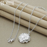 925 Silver Rose Flower Pendant Necklace 18 Inch Chain Wedding Charm