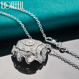 925 Silver Rose Flower Pendant Necklace 18 Inch Chain Wedding Charm