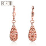 925 Silver/Rose Gold/18K Water Drop Earrings Wedding Party Gift