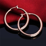 925 Silver/Rose Gold/Gold Circle Hoop Earrings Wedding Jewelry