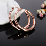 925 Silver/Rose Gold/Gold Circle Hoop Earrings Wedding Jewelry