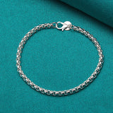 925 Silver 4mm Box Chain Bracelet