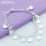 925 Silver Round Beads Bracelet Women Charm Wedding Jewelry