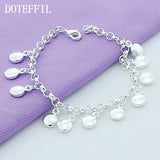 925 Silver Round Beads Bracelet Women Charm Wedding Jewelry
