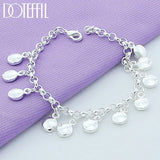 925 Silver Round Beads Bracelet Women Charm Wedding Jewelry