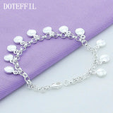 925 Silver Round Beads Bracelet Women Charm Wedding Jewelry