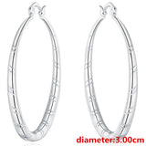 925 Silver Circle Hoop Earrings 30/40/50/60mm Woman Party Wedding Jewelry