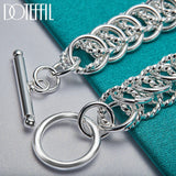 925 Sterling Silver Circle Chain Bracelet For Women