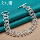 925 Sterling Silver Circle Chain Bracelet For Women