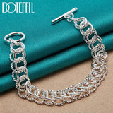 925 Sterling Silver Circle Chain Bracelet For Women