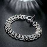 925 Silver Chain Bracelet OT Buckle Women's Jewelry