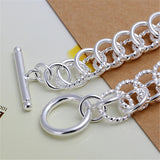 925 Silver Chain Bracelet OT Buckle Women's Jewelry