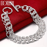 925 Silver Chain Bracelet OT Buckle Women's Jewelry
