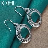 925 Silver Round Circle Drop Earring Wedding Engagement Party Jewelry