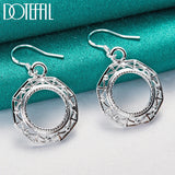 925 Silver Circle Drop Earrings Wedding Party Jewelry