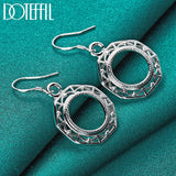 925 Silver Circle Drop Earrings Wedding Party Jewelry