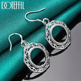 925 Silver Circle Drop Earrings Wedding Party Jewelry