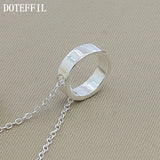925 Silver Hollow Circle Pendant Necklace 18 Inch Chain Women Wedding Jewelry