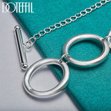 925 Silver Round Circle O Ring Chain Bracelet Women Wedding Jewelry