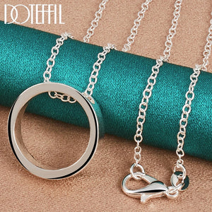 925 Sterling Silver Circle Pendants Necklaces 16-30 Inch Chain
