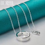 925 Sterling Silver Circle Pendants Necklaces 16-30 Inch Chain