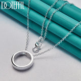 925 Sterling Silver Circle Pendants Necklaces 16-30 Inch Chain