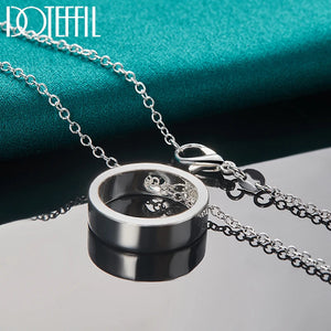 925 Sterling Silver Circle Pendants Necklaces 16-30 Inch Chain