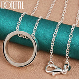 925 Sterling Silver Circle Pendants Necklaces 16-30 Inch Chain