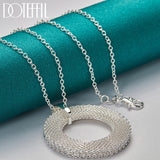 925 Silver Circle Weave Pendants Necklace 18-30 inch Chain