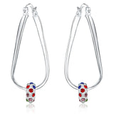 925 Silver Colored Zircon Hoop Earrings For Women