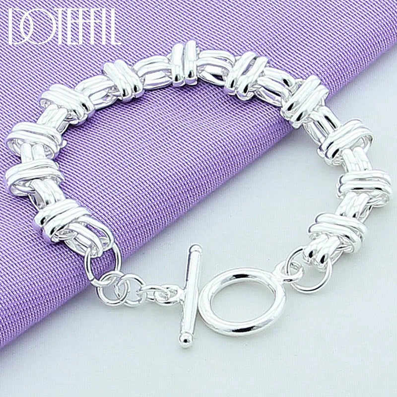 925 Silver Cross Charm Bracelet for Women Valentine Gift