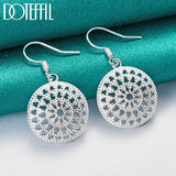 925 Silver Round Earrings Wedding Jewelry Retro Style