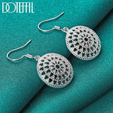 925 Silver Round Earrings Wedding Jewelry Retro Style
