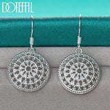 925 Silver Round Earrings Wedding Jewelry Retro Style