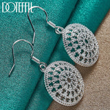 925 Silver Round Earrings Wedding Jewelry Retro Style
