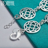 925 Silver Flower Chain Bracelet for Women Wedding