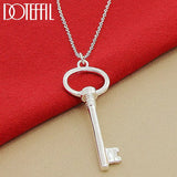 925 Silver Key Pendant Necklace 16-30 Inch Chain Gift for Wedding Party